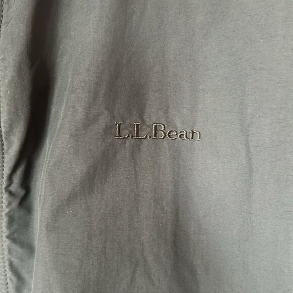 LL BEAN vintage dark hunter green fleece lined zipper front jacket Size L Reg - Picture 5 of 13